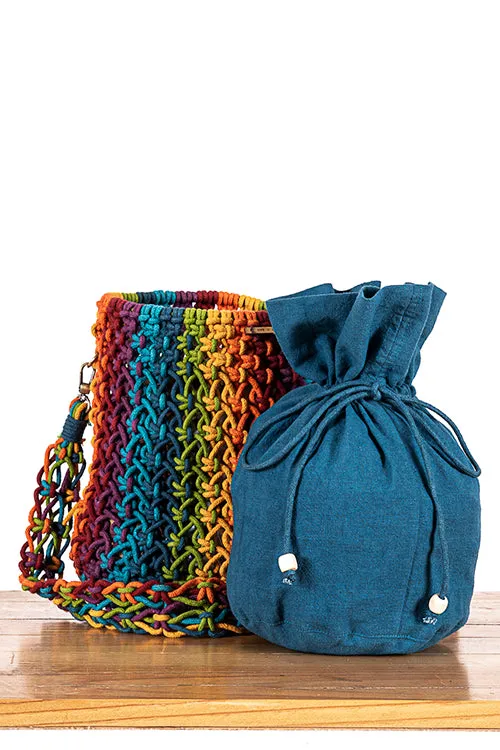 108Knots Cosmos Blended Hand-Knotted Bucket Bag