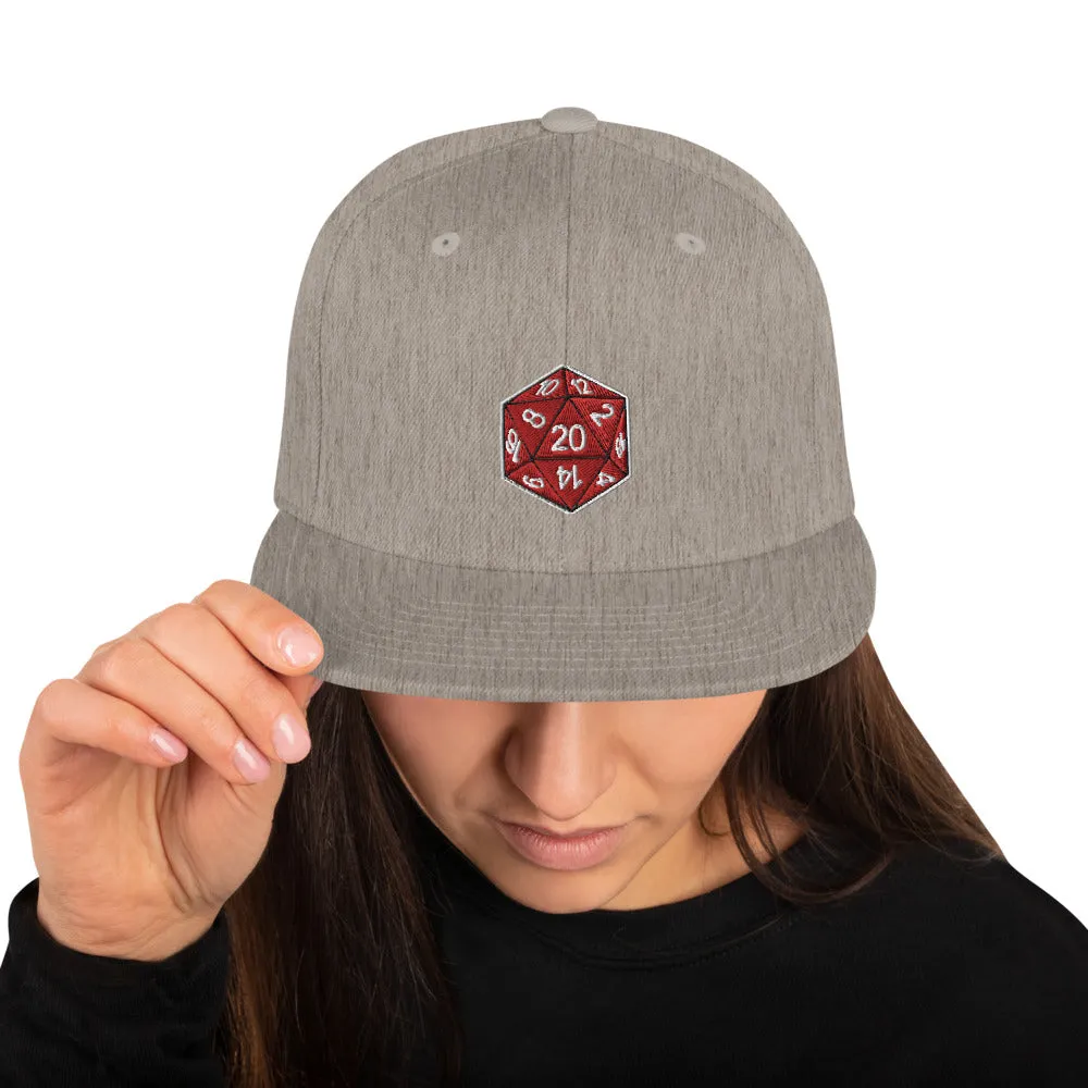 20 Sided Die Snapback Hat