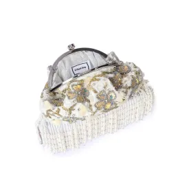 A Clutch Story Belle Fluer Tassel Handembroidered Clutch