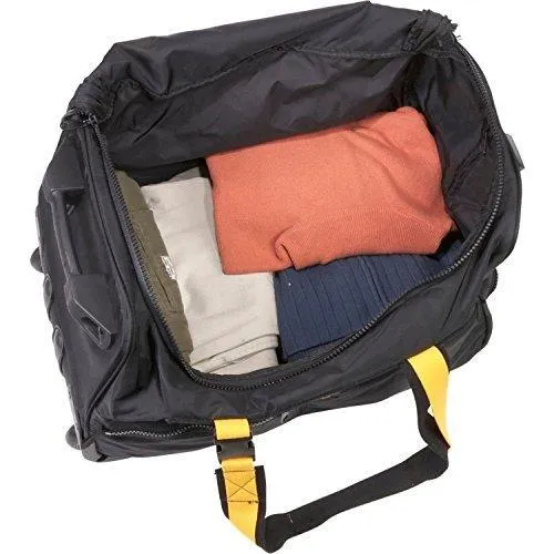 A. Saks 20" Expandable Rolling Trolley Duffel (One Size, Black/Yellow)