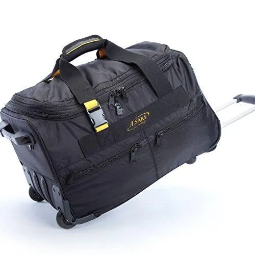 A. Saks 20" Expandable Rolling Trolley Duffel (One Size, Black/Yellow)