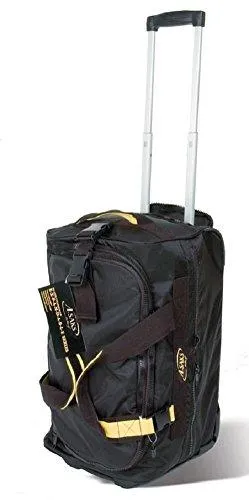 A. Saks 20" Expandable Rolling Trolley Duffel (One Size, Black/Yellow)