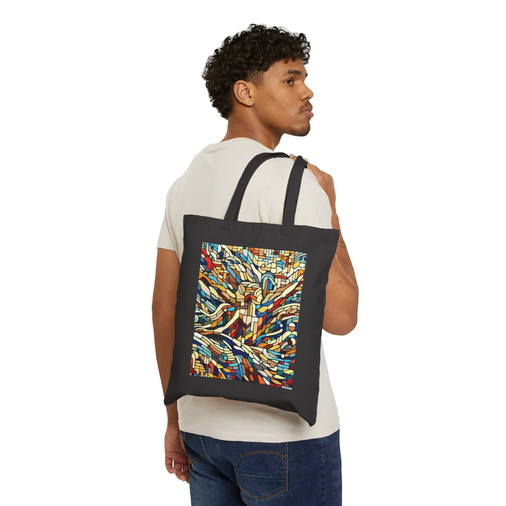 An abstract visual with a human theme Cotton Canvas Tote Bag