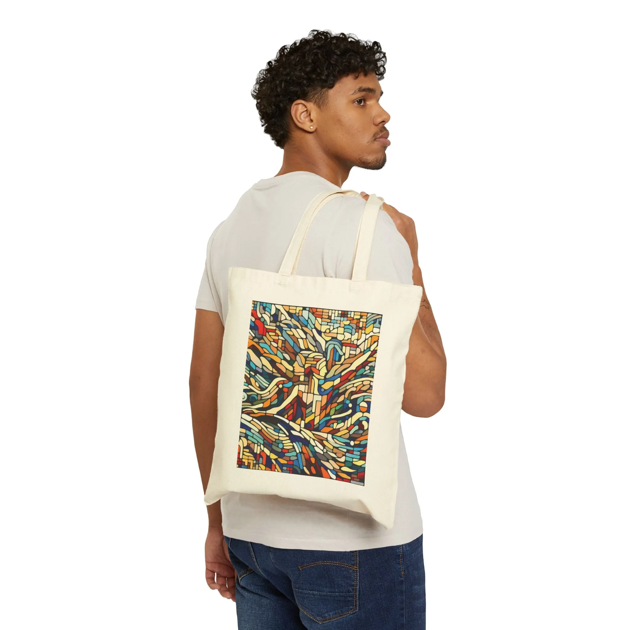An abstract visual with a human theme Cotton Canvas Tote Bag