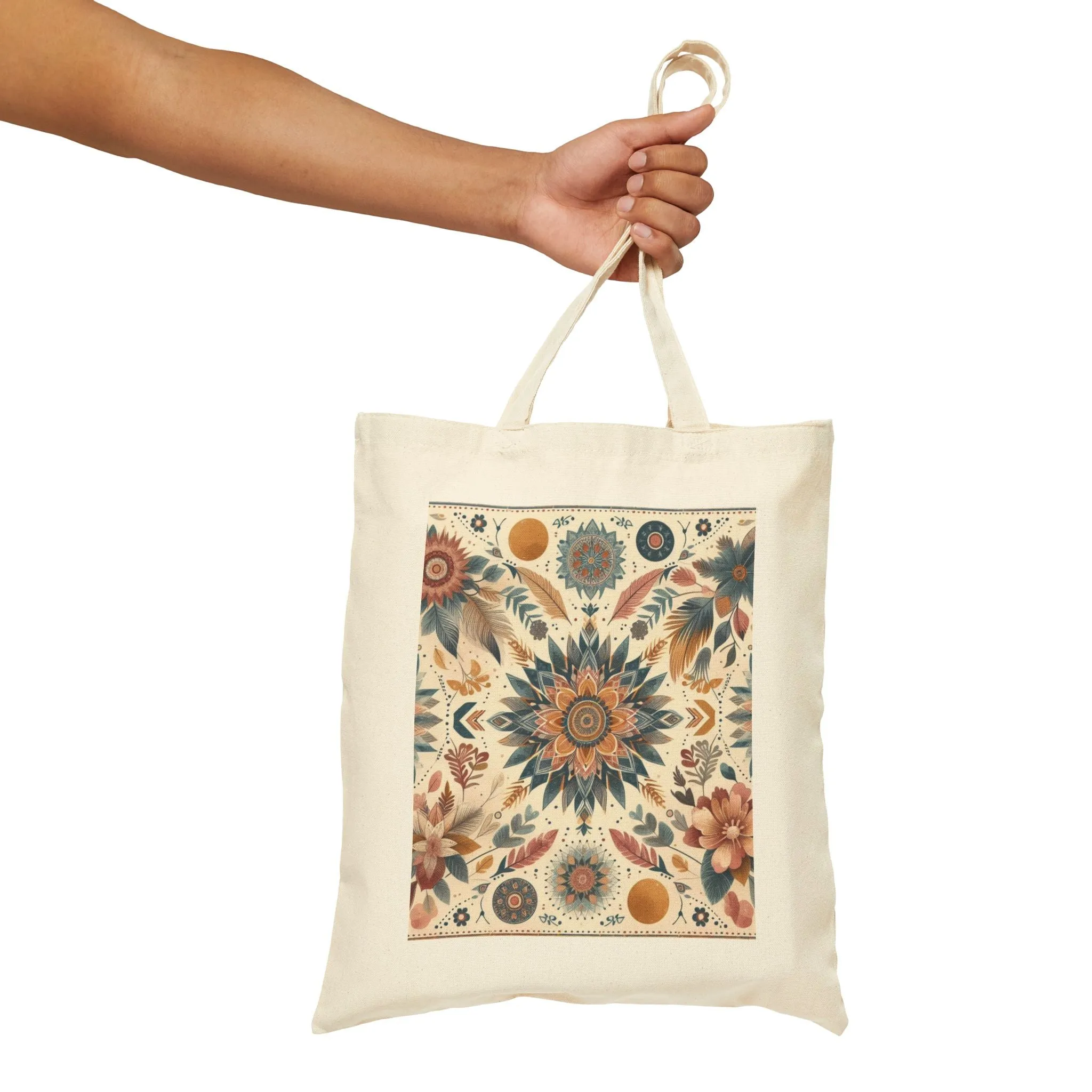Boho minimal Cotton Canvas Tote Bag