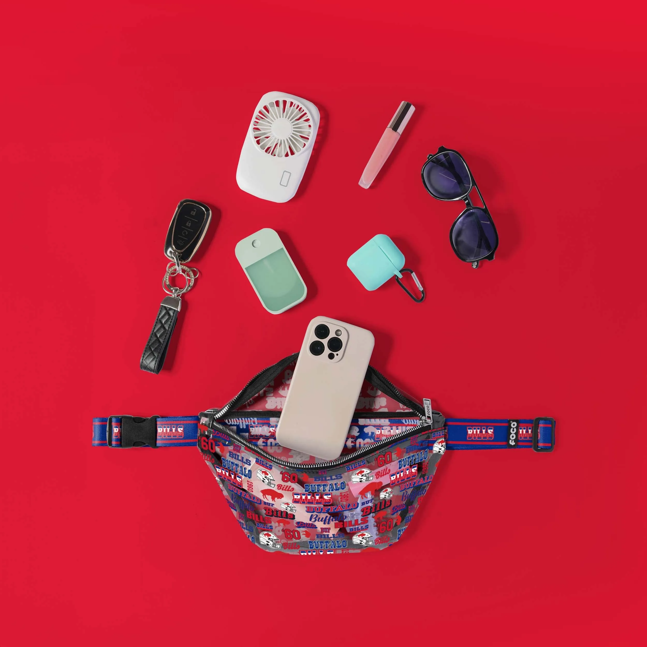 Buffalo Bills Repeat Retro Print Clear Fanny Pack