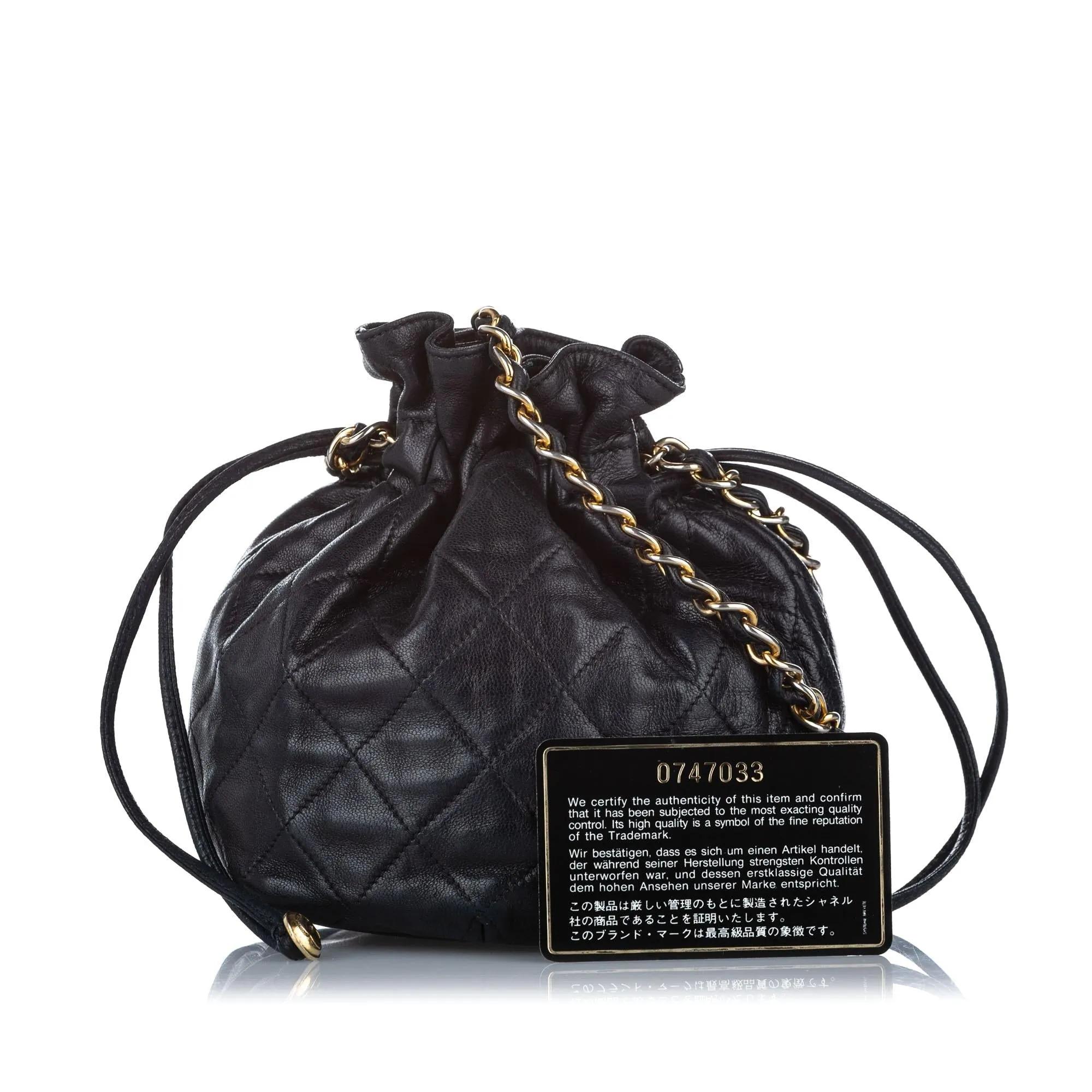 Chanel Mini Classic Lambskin Leather Bucket Bag (SHG-23935)