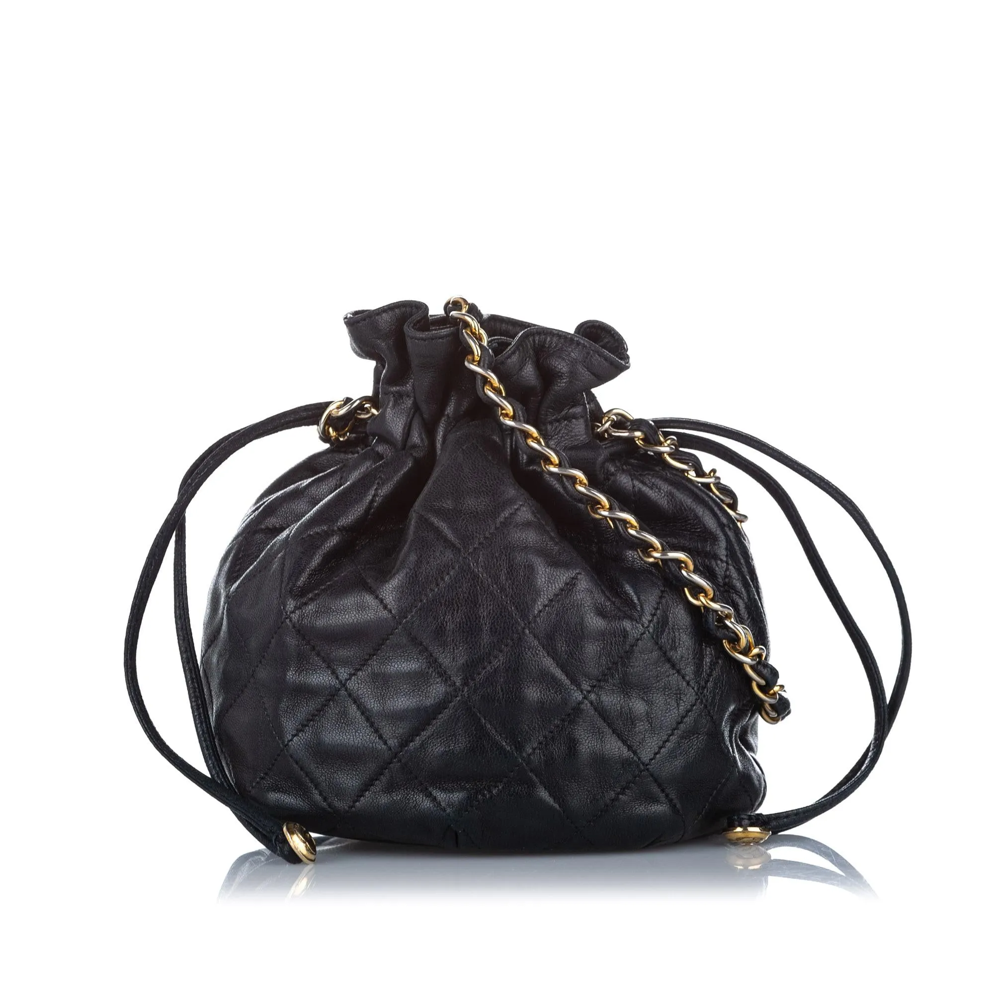 Chanel Mini Classic Lambskin Leather Bucket Bag (SHG-23935)