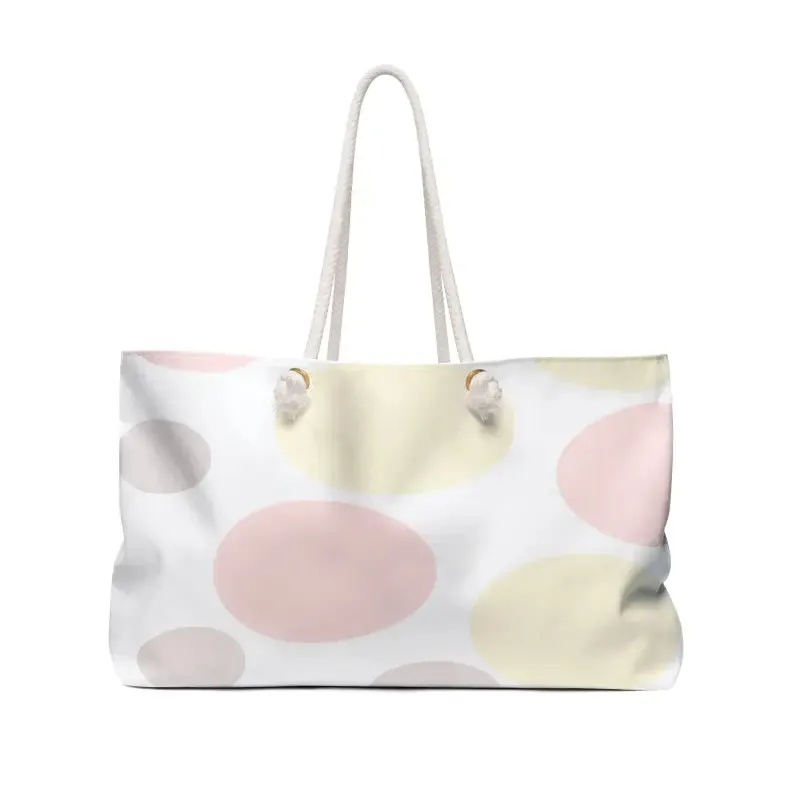 Chic Large Polka Dots Polyester Weekender Bag