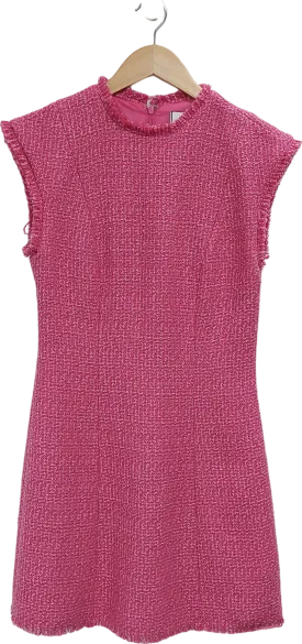 Coast Pink Cap Sleeve Tweed Structured Mini Dress UK 10