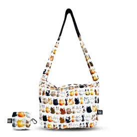 Crossbody Stash It Tote Bag  -  Cat's Meow (with extra long strap)