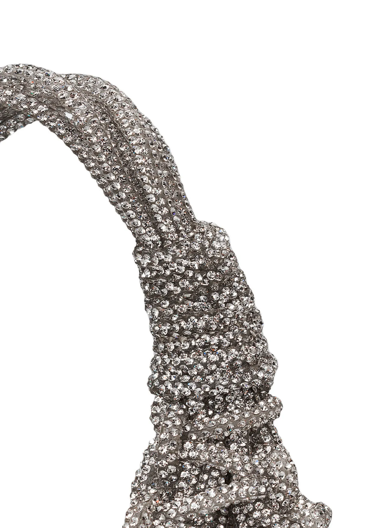 Diamond Crystal-Studded Micro Woven Handbag