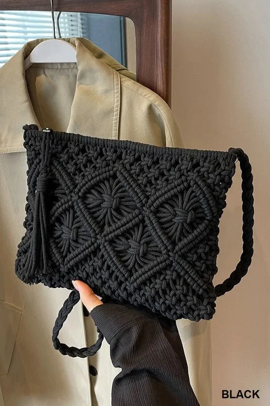 Effortless Reputation Boho Tassel Crochet Bag - FINAL SALE