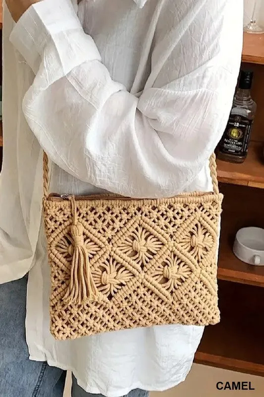 Effortless Reputation Boho Tassel Crochet Bag - FINAL SALE
