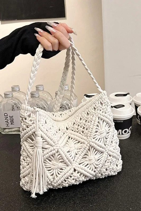 Effortless Reputation Boho Tassel Crochet Bag - FINAL SALE