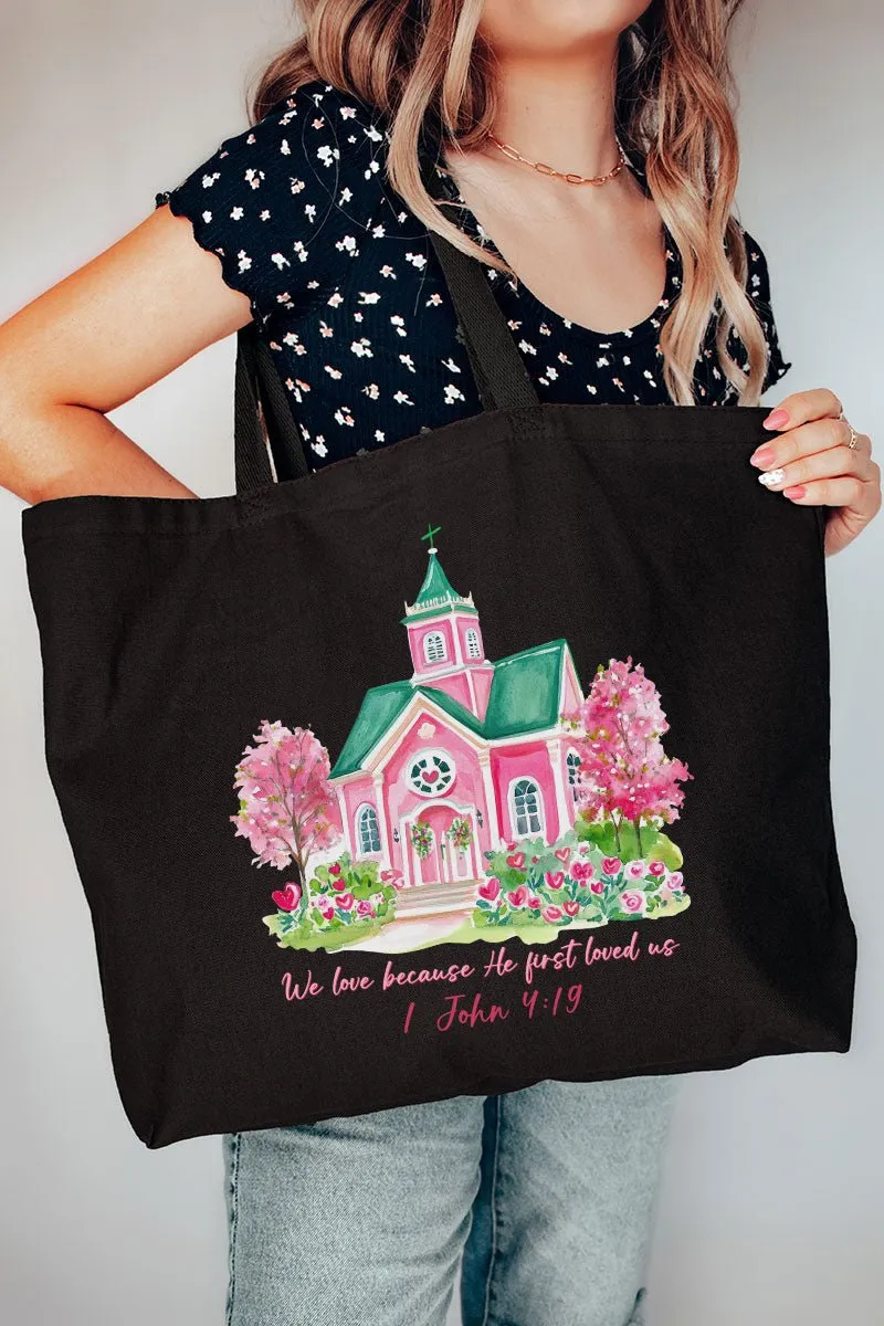 First Loved, Forever Loved Canvas Jumbo Tote