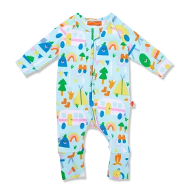 Halcyon Nights Happy Campers Long Sleeve Zipsuit