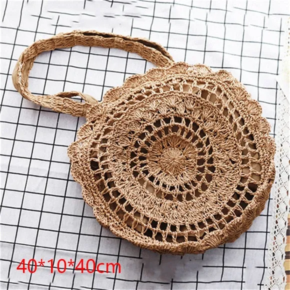Handmade Woven Straw Beach Bags