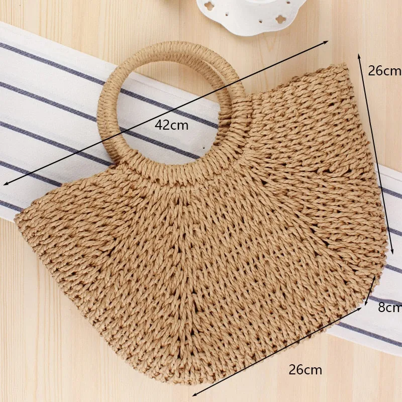 Handmade Woven Straw Beach Bags