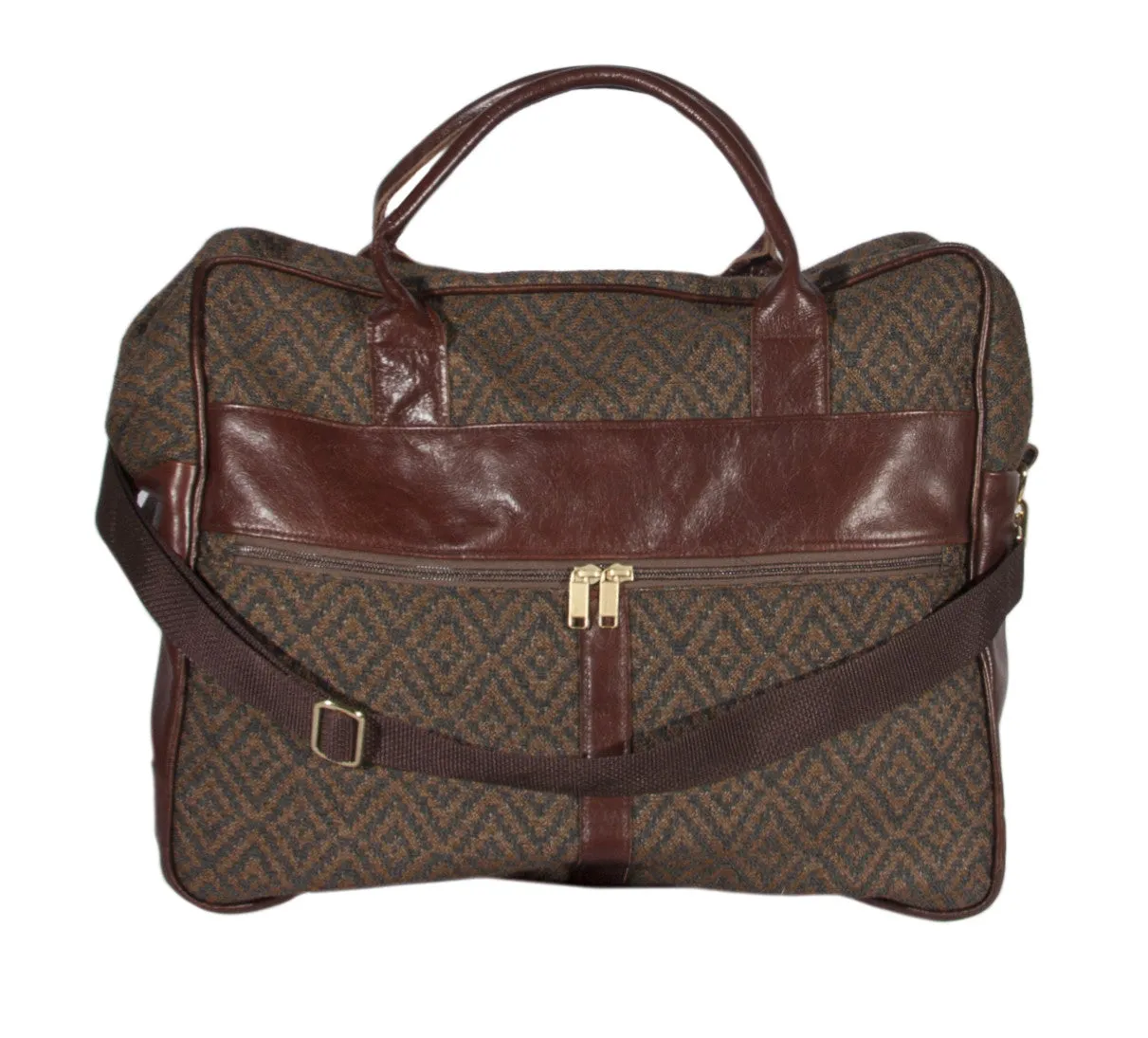 L1023-3038 Grande Cargo Rioja Stone trimmed w Authentic Leather. Spacious Weekender Tote Double Straps and Adjustable Shoulder Strap. Part of the Unbridled Passion, Travel and Cosmetic Bags Collection 16"x16"x8"