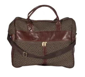 L1023-3038 Grande Cargo Rioja Stone trimmed w Authentic Leather. Spacious Weekender Tote Double Straps and Adjustable Shoulder Strap. Part of the Unbridled Passion, Travel and Cosmetic Bags Collection 16"x16"x8"