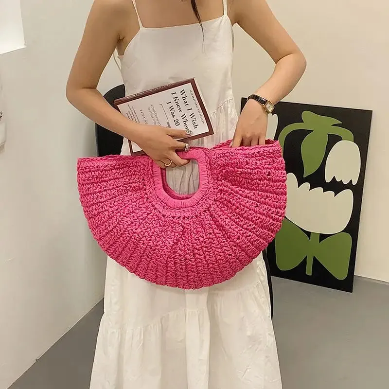 Lady Glams Moon Design Basket Shopper Bag - Your Stylish Summer Companion