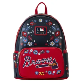 Loungefly x MLB Atlanta Braves Floral Mini Backpack