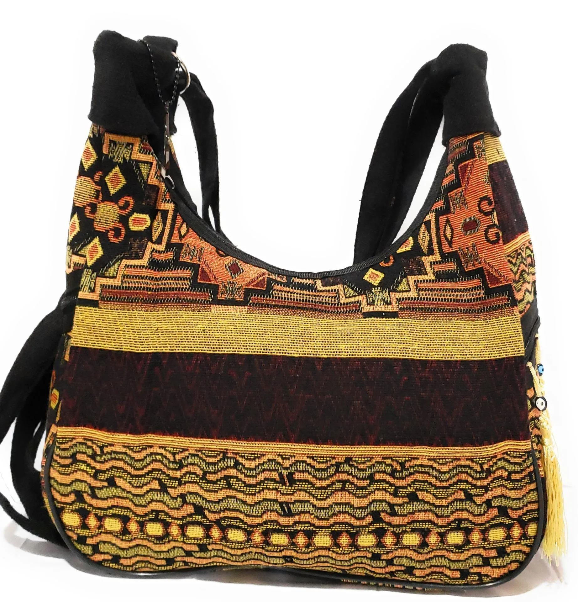 MariaKinz Handbag, Bohemian Style Woven Hobo Bag Convertible to Backpack with Adjustable Strap