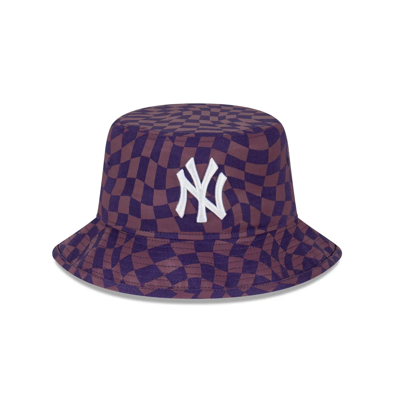 NY YANKEES WARP CHECK BUCKET HAT PURPLE DUST