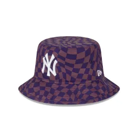 NY YANKEES WARP CHECK BUCKET HAT PURPLE DUST