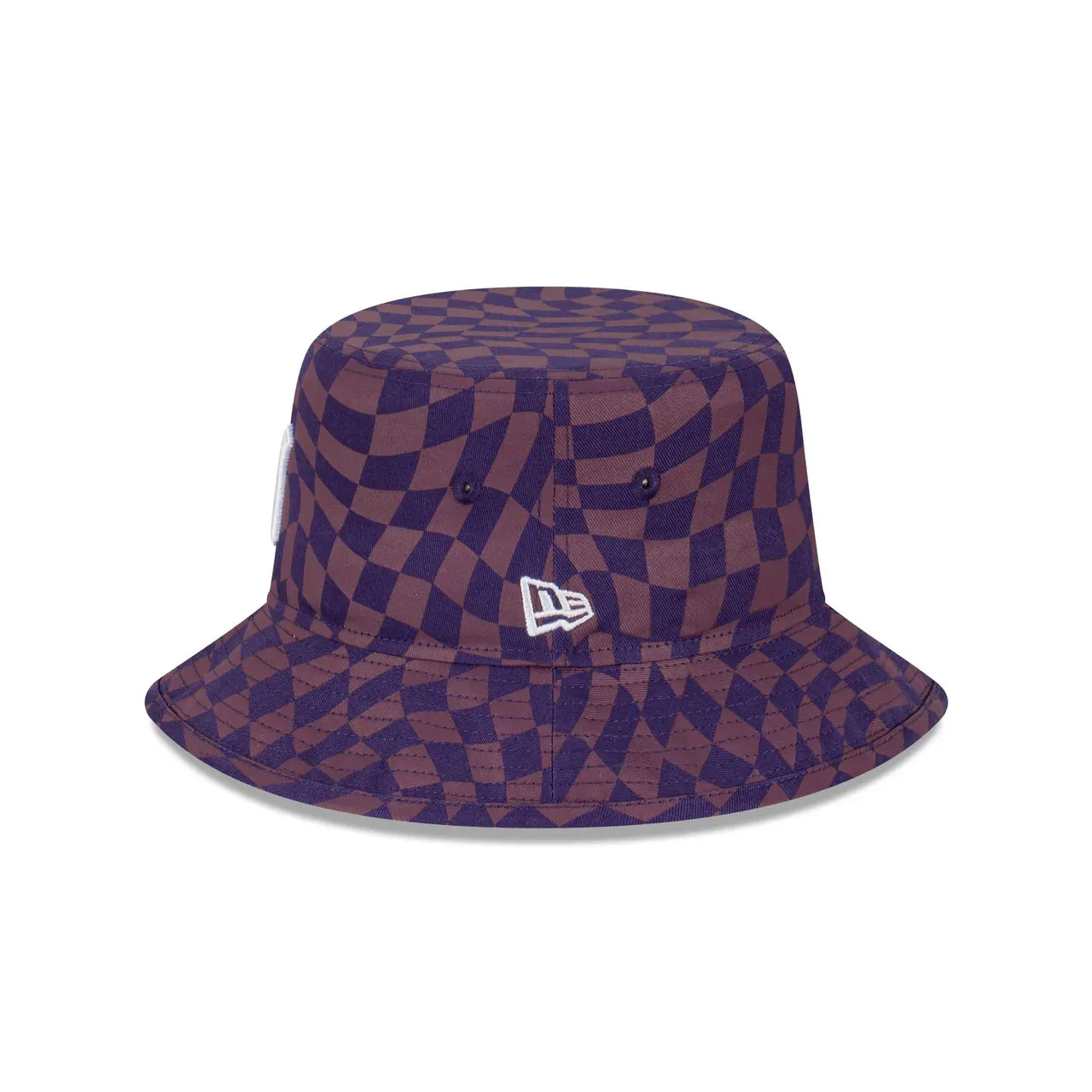 NY YANKEES WARP CHECK BUCKET HAT PURPLE DUST