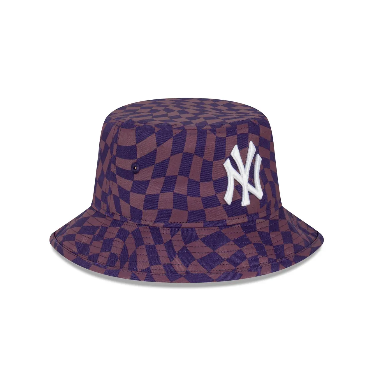 NY YANKEES WARP CHECK BUCKET HAT PURPLE DUST