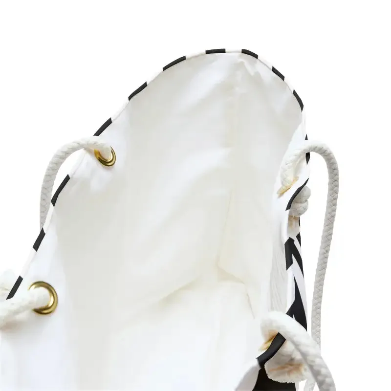 Polyester Weekender Bag Black White Stripes