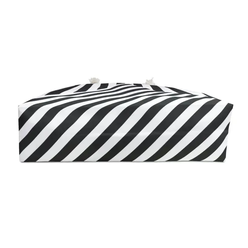 Polyester Weekender Bag Black White Stripes