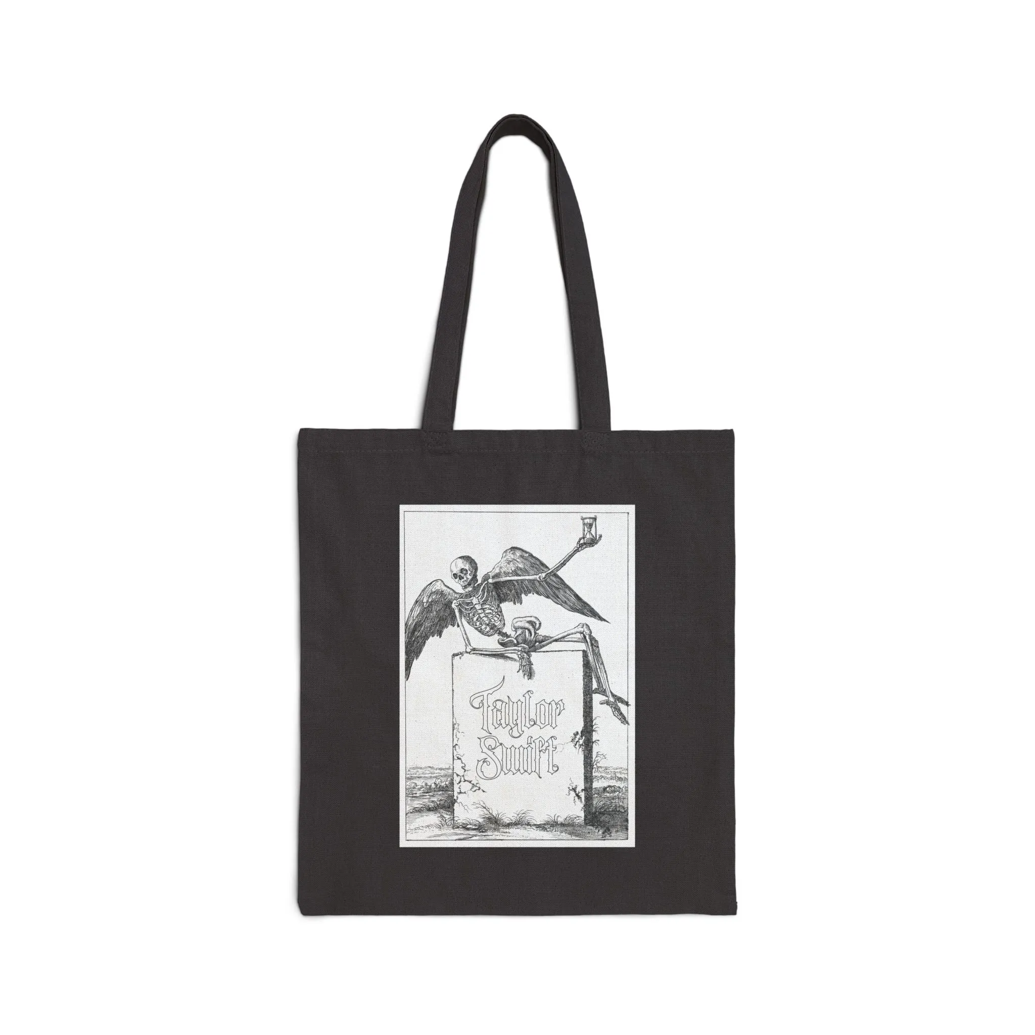 Skeleton Grave Cotton Canvas Tote Bag