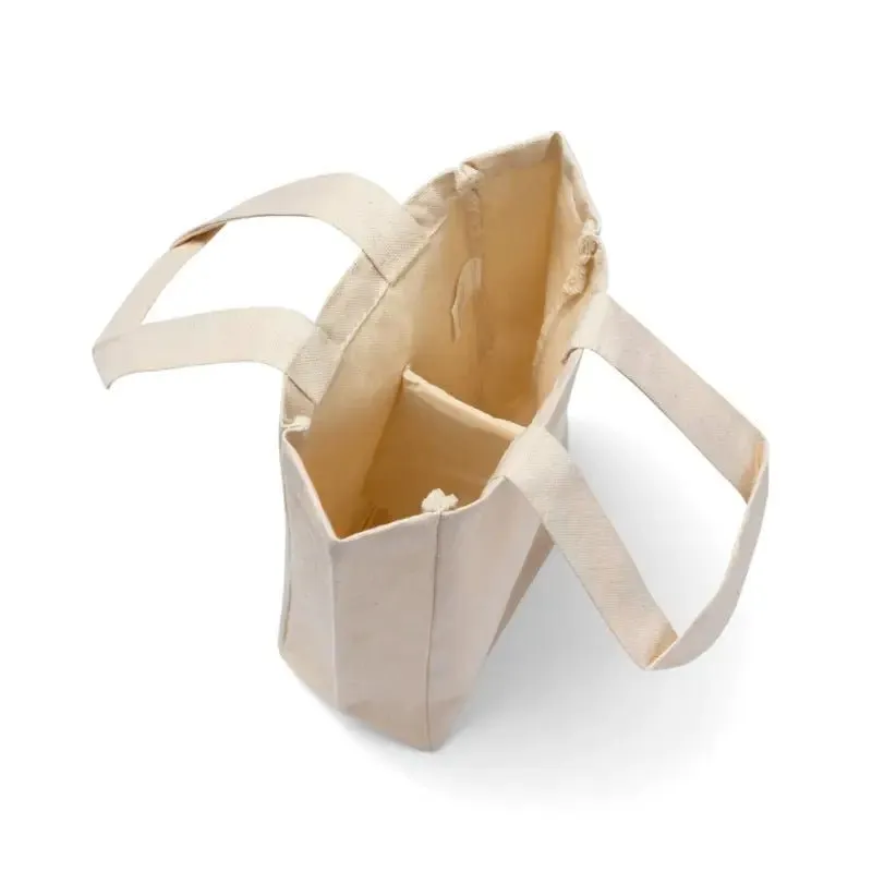 Snake Double Wine Tote Bag: 100% Cotton Canvas, Holds 2x 25oz Bottles