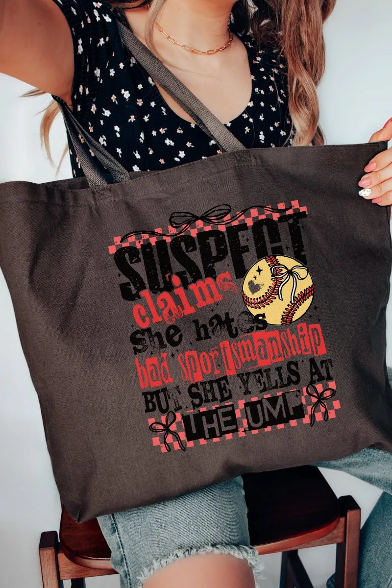 Softball Suspect Yell At The Ump Canvas Jumbo Tote