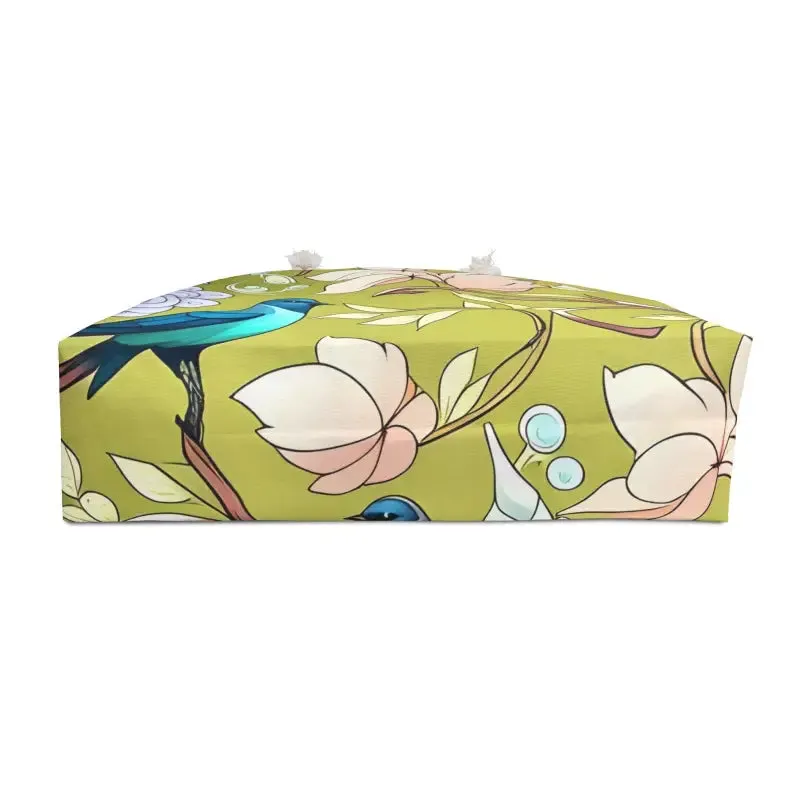 Stylish Birds Green Polyester Weekender Bag