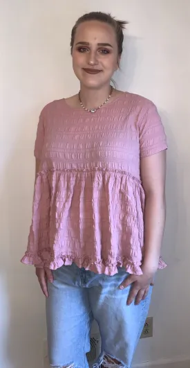 Sweet Pink Ruffle Top