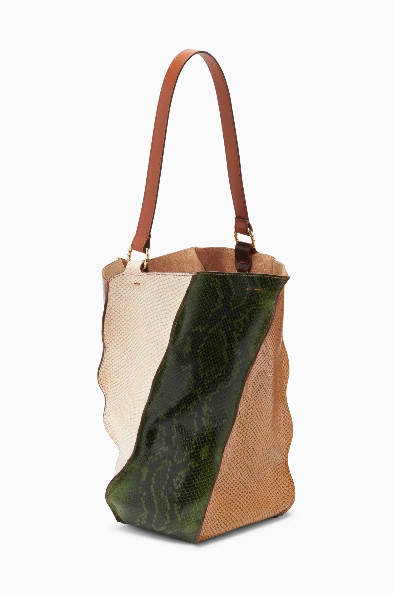 Ulla Johnson Adria Pleated Wave Bucket Agate