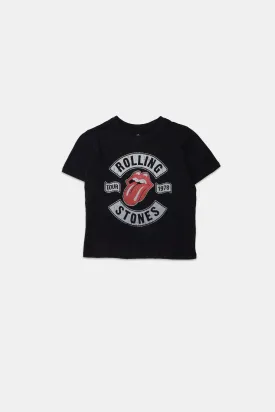 Womens Rolling Stones Glitter Baby Tee