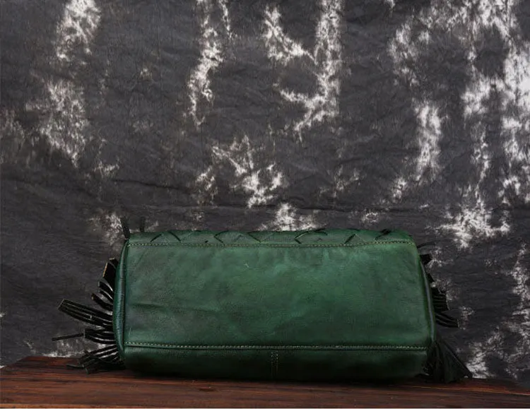 Womens Western Woven Leather Crossbody Purse Leather Handbags For Women