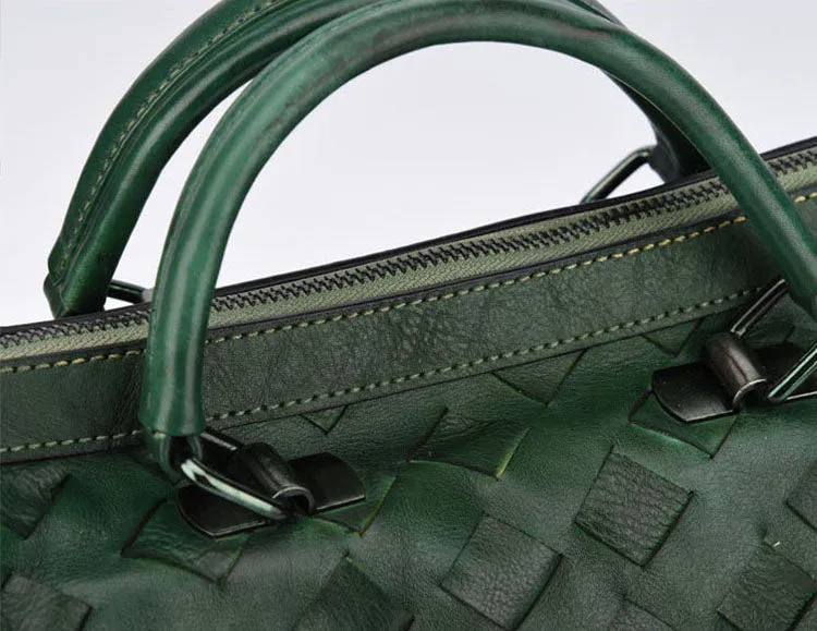 Womens Western Woven Leather Crossbody Purse Leather Handbags For Women
