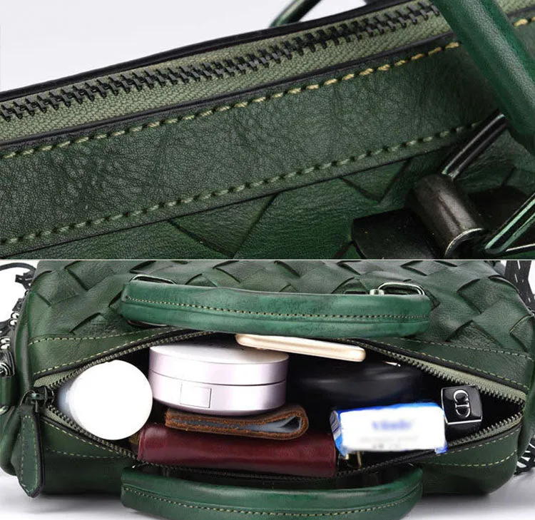 Womens Western Woven Leather Crossbody Purse Leather Handbags For Women