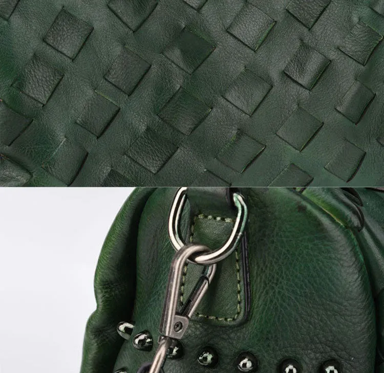 Womens Western Woven Leather Crossbody Purse Leather Handbags For Women
